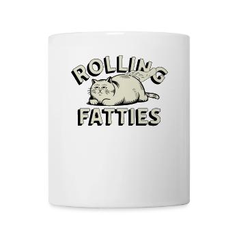Rolling Fatties Katze Humor - Tasse - Weiß - Vorne