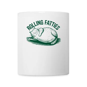 Rolling Fatties Katze Humor - Tasse - Weiß - Vorne