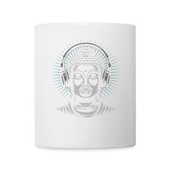 Buddha mit Kopfhörern Achtsamkeit Musik Boho Zen - Tasse - Weiß - Vorne