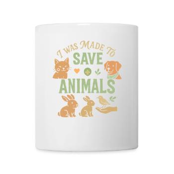Ich wurde geschaffen, um Tiere zu retten - Tasse - Weiß - Vorne