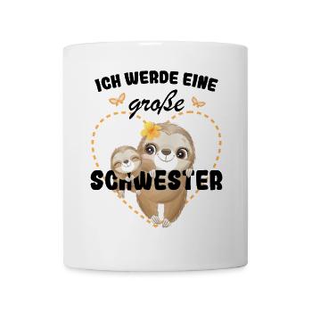 Nachwuchs Verkünden Ich Werde Große Schwester 2027 - Tasse - Weiß - Vorne