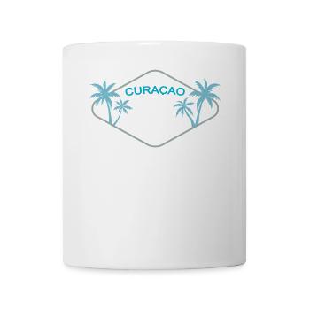 Insigne de rêve de l’île de Curaçao Logo des palmiers caribéens - Mug blanc - blanc - Devant