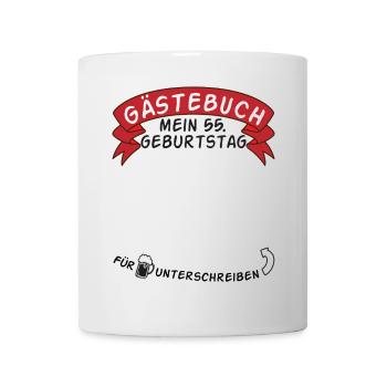 Gästebuch Mein 55. Geburtstag Geschenkidee - Tasse - Weiß - Vorne