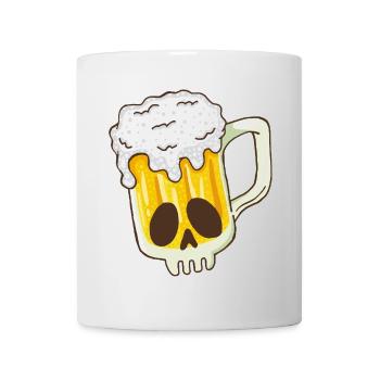 Totenkopf und Bier - Tasse - Weiß - Vorne