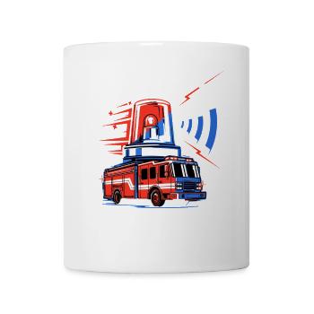 Fire truck with siren - Mug - white - Front