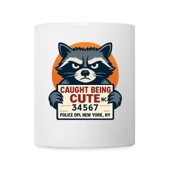 Fahndungsfoto Waschbär Retro - Tasse - Weiß - Vorne