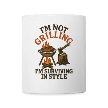 I don't grill I survive with style prepper - Mug - white - Front