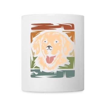 retro Golden Retriever und Labrador Hundesymbol - Tasse - Weiß - Vorne