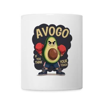 Lustiges Avocado-Boxen - Tasse - Weiß - Vorne