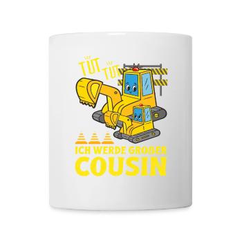Ich Werde Großer Cousin 2026 Bagger bald Großer - Tasse - Weiß - Vorne