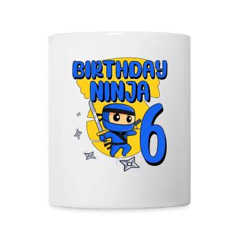 Birthday Ninja 6 Year Old Birthday Party Gift - Tasse - Weiß - Vorne