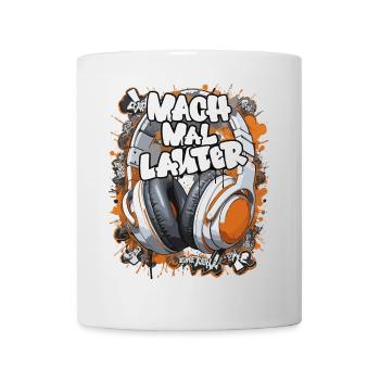 Graffiti-Headphones mit Slogan - Tasse - Weiß - Vorne