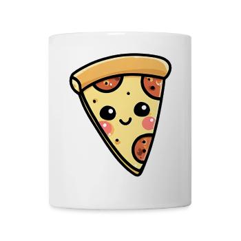 Kawaii Pizza Slice Illustration - Mug - white - Front