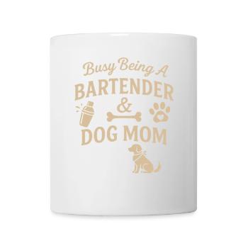 Beschäftigt als Barkeeperin und Hundemutter - Tasse - Weiß - Vorne