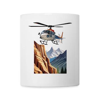 Hélicoptère en montagne - Mug blanc - blanc - Devant