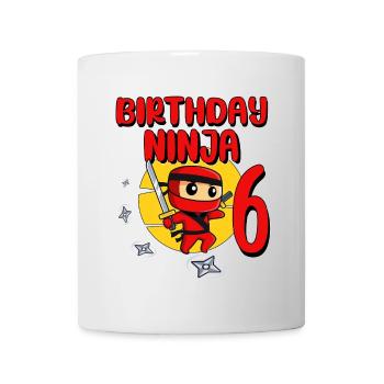 Birthday Ninja 6 Year Old Birthday Party Gift - Tasse - Weiß - Vorne