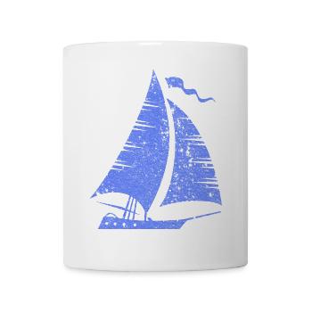 Minimalist Sailboat Sailing Sailing Yacht Sea - Mug - white - Front