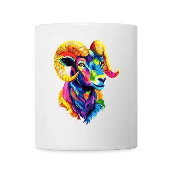 Bélier mouflon Bélier Mouton sauvage Mouton mâle - Mug blanc - blanc - Devant