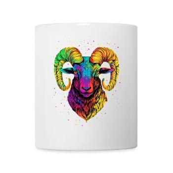Bélier mouflon Bélier Mouton sauvage Mouton mâle - Mug blanc - blanc - Devant