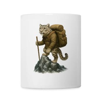 Snow Leopard Hiking - Mug - white - Front