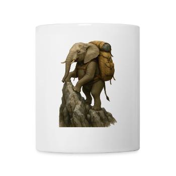 Randonnée à dos d’éléphant - Mug blanc - blanc - Devant