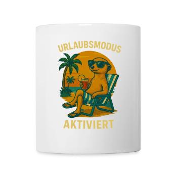 Erdmännchen Sommer Urlaub Strand Meer Palmen - Tasse - Weiß - Vorne