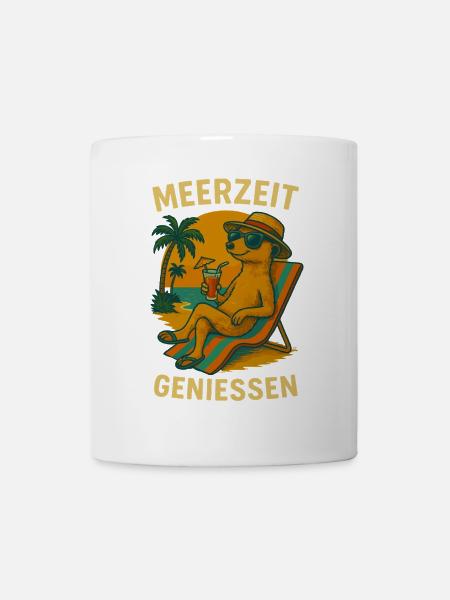 Suricate vacances plage été mer palmiers - Mug blanc - blanc