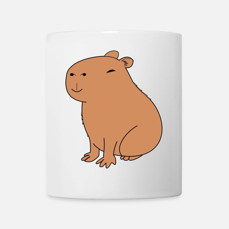 Fröhliches Capybara - Tasse - Weiß