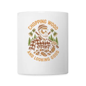 Holz hacken und gut aussehen - Tasse - Weiß - Vorne