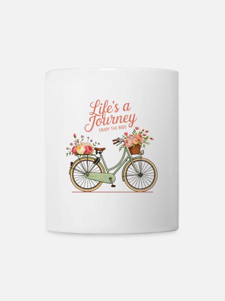 Das Fahrradleben ist eine Reise Motivation Inspiration Zitat - Tasse - Weiß