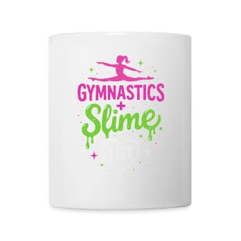 Gymnastik + Schleim = Leben - Tasse - Weiß - Vorne