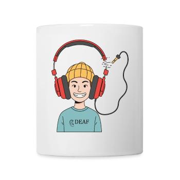 Deaf & Happy - Tasse - Weiß - Vorne