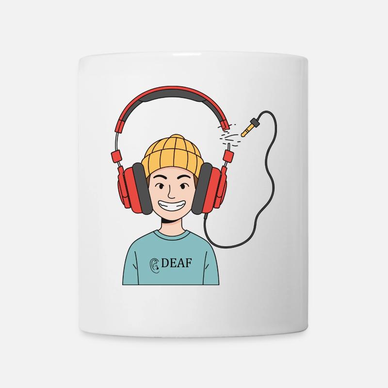 Deaf & Happy - Tasse - Weiß