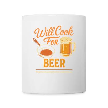 Kocht für Bier - Tasse - Weiß - Vorne