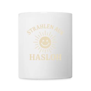 Hasloh Heimatliebe Shirt – Norddeutsch & Lokal - Tasse - Weiß - Vorne