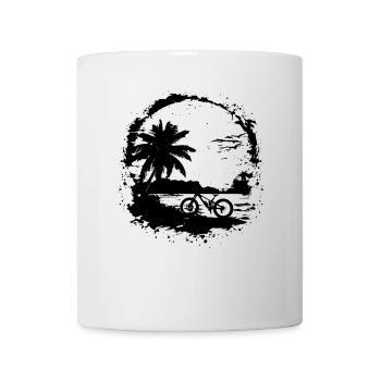Mountainbiking Zeichnung - Tasse - Weiß - Vorne