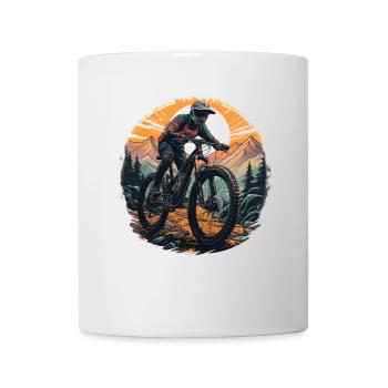 Mountainbiken - Tasse - Weiß - Vorne