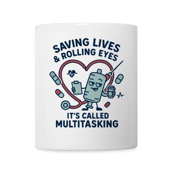 Multitasking Rettungsherz Design - Tasse - Weiß - Vorne