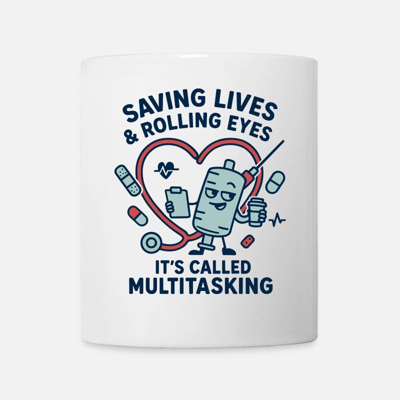Conception multitâche de sauvetage cardiaque - Mug blanc - blanc