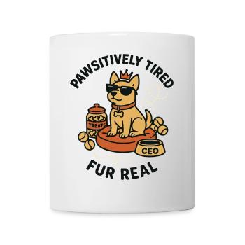 Dogboss mit Sonnenbrille und Krone - Tasse - Weiß - Vorne