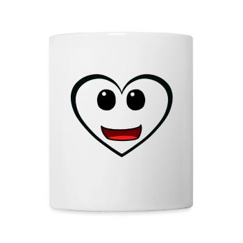 Coeur Coeurs Saint-Valentin Drôle Amour Rétro - Mug blanc - blanc - Devant