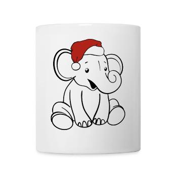 Éléphant Bébé Noël - Mug blanc - blanc - Devant