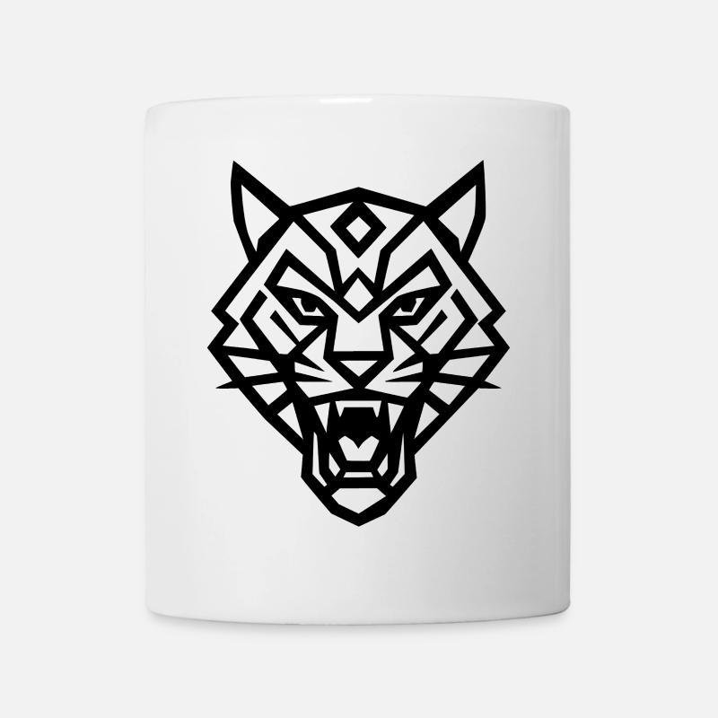Geometric Tiger – Essential Black Lines - Mug - white