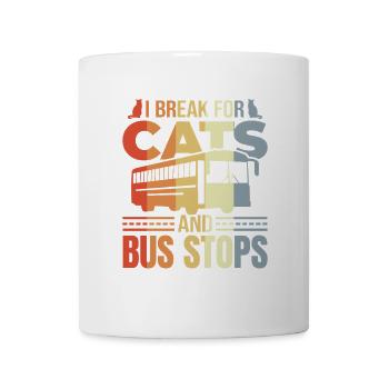 I Brake for Cats and Bus Stops - Mug - white - Front