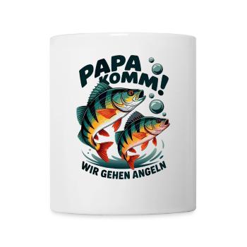 Papa komm wir gehen angeln! Angeln mit Papa - Tasse - Weiß - Vorne