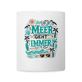 La mer va toujours les vacances d’été Beach Coast Chemise - Mug blanc - blanc - Devant