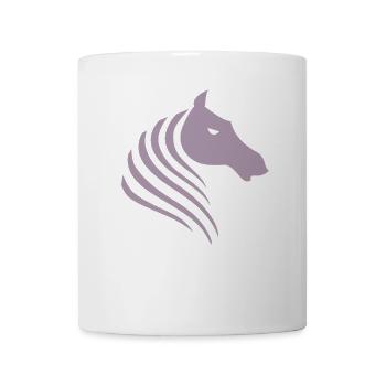 Portrait minimaliste de silhouette de tête de cheval - Mug blanc - blanc - Devant