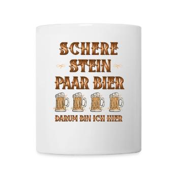 Ciseaux Pierre Couple Bière Toast JGA Malle - Mug blanc - blanc - Devant