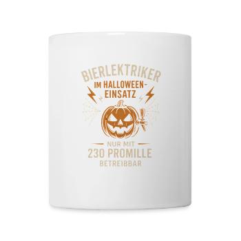 HALLOWEEN BIER ELEKTRIKER EINSATZ BIERLEKTRIKER - Tasse - Weiß - Vorne