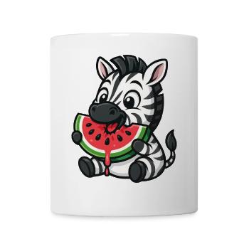 Funny Zebra Melon Fruit Summer Cartoon - Mug - white - Front